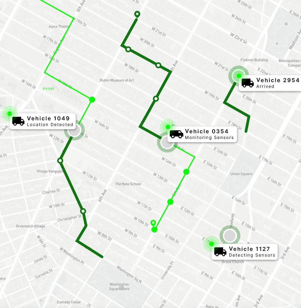 Revvo Auto Locate view connecting tire data to fleet vehicles