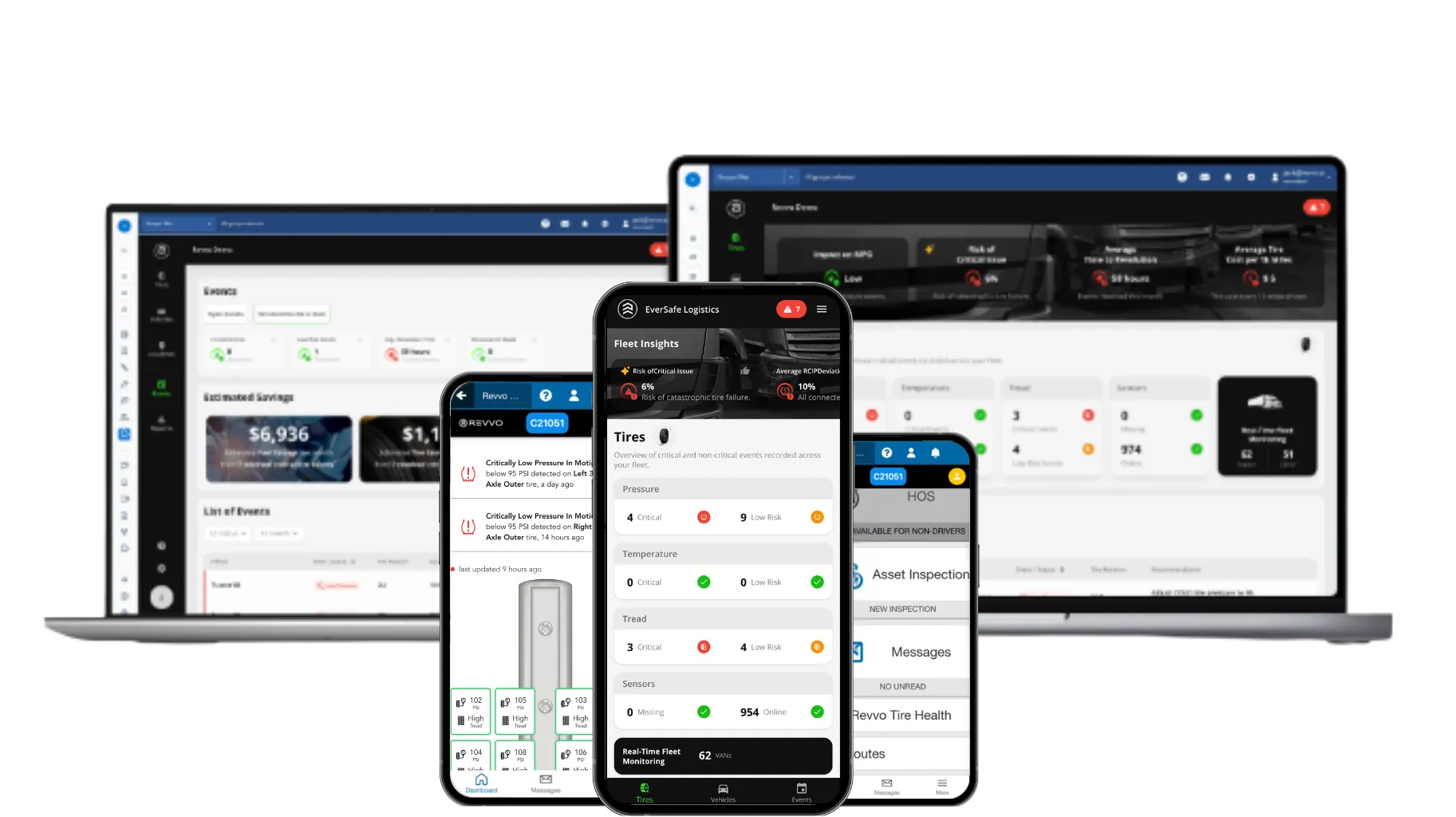 Geotab fleet dashboard with integrated Revvo tire intelligence