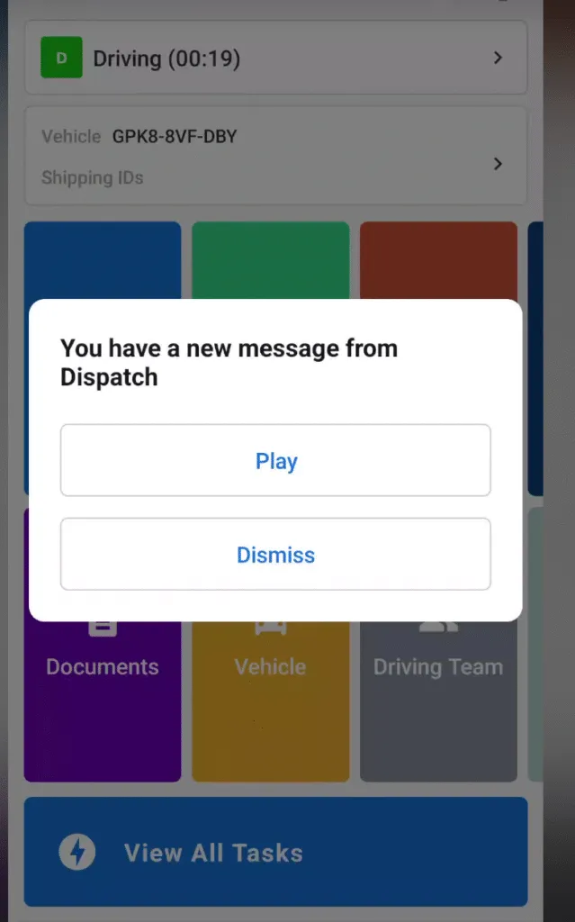 Samsara Driver App text-to-speech message prompt