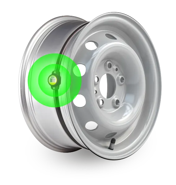 Revvo Wheel sensor shown mounted to a wheel
