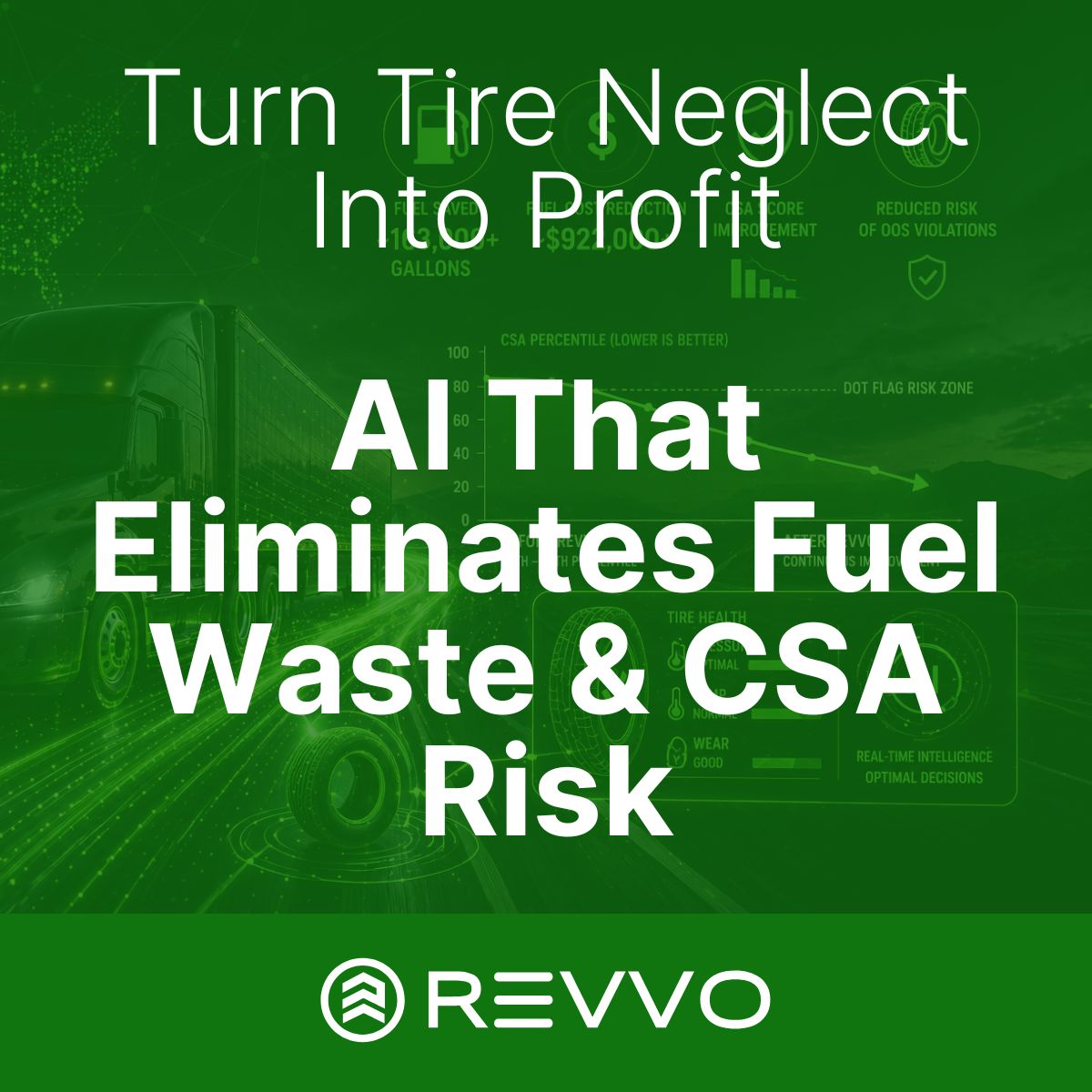 Green trucking ad about tire management and fuel savings